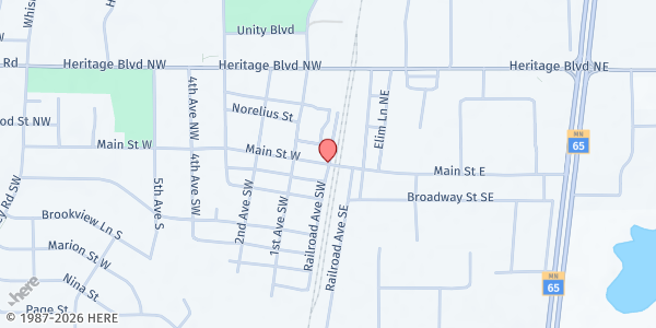 Map showing Catholic Charities – Meals on Wheels - Isanti at Isanti, Isanti, MN