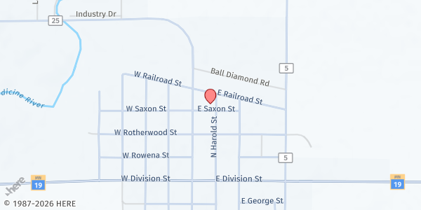 Map showing Ivanhoe Area Food Shelf at 401 N Harold Street, Ivanhoe, MN