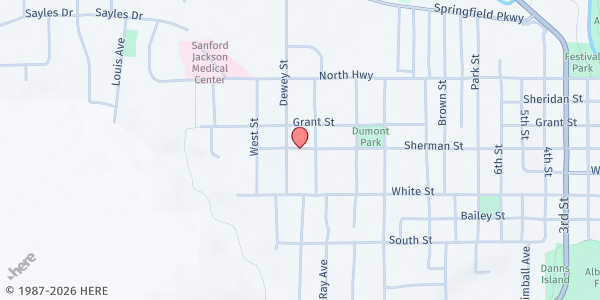 Map showing Jackson Food Shelf, Inc at 1229 N Hwy, Jackson, MN