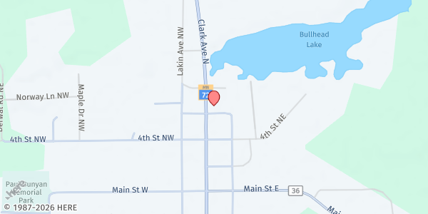 Map showing St Patrick's Catholic Church at 131 5th St NE, Kelliher, MN