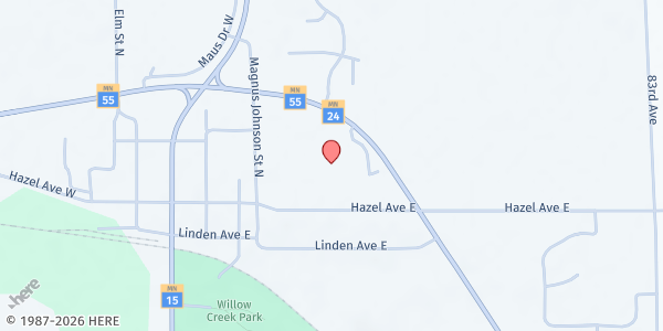 Map showing St. Anne's Catholic Church at 441 Hazel Ave, Kimball, MN