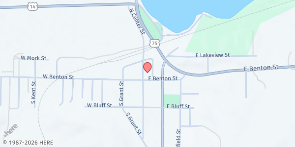 Map showing Lake Benton Food Shelf - Food Distribution Center at 106 Center St S, Lake Benton, MN