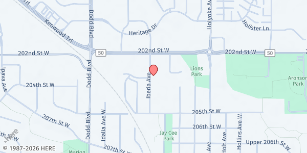 Map showing Blessing Box - Lakeville at 20340 Iberia Ave, Lakeville, MN