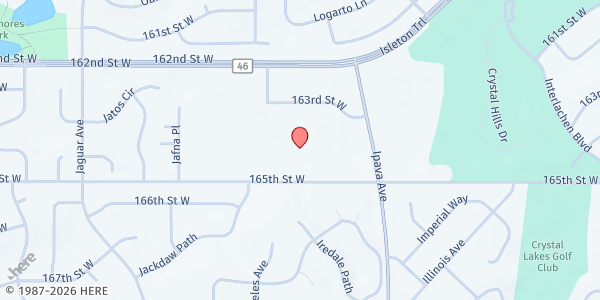 Map showing Loaves & Fishes at Hosanna Lutheran Church at 9600 163rd Street West, Lakeville, MN