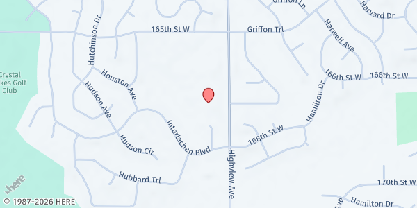 Map showing Messiah Community Food Shelf at 16725 Highview Ave, Lakeville, MN