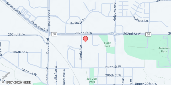 Map showing The Open Door Mobile Pantry at Valley Christian Church at 20270 Iberia Ave, Lakeville, MN