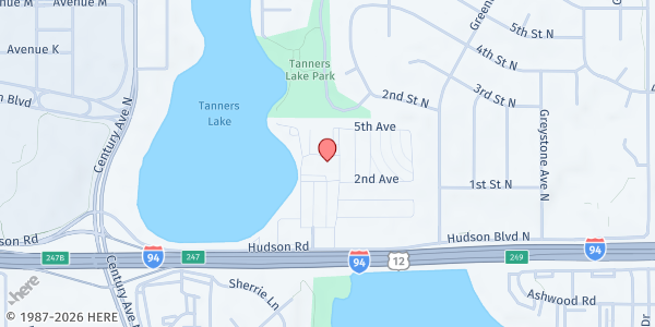 Map showing Landfall Community Center at 4 4th Ave, Landfall, MN