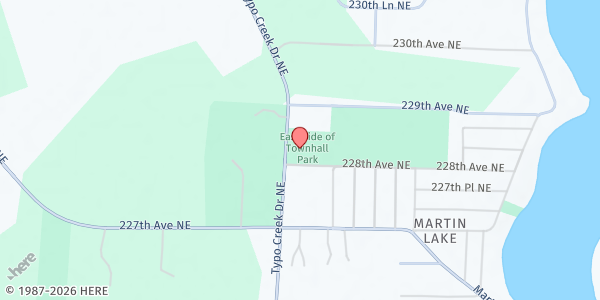 Map showing Linwood Community Food Shelf at 22817 Typo Creek Drive, Linwood, MN