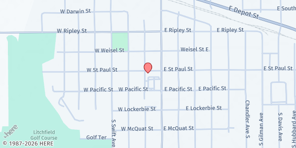 Map showing Church of God at 501 S Ramsey Ave, Litchfield, MN