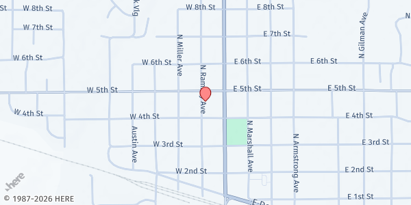 Map showing Litchfield Church of the Nazarene at 422 N Ramsey Ave, Litchfield, MN