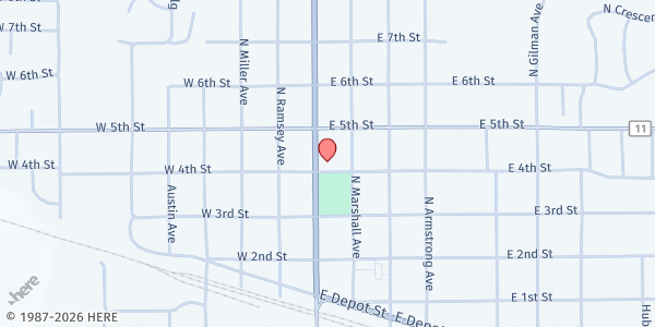 Map showing Trinity Episcopal Church at 3 E 4th St, Litchfield, MN
