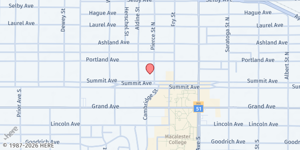 Map showing Department of Indian Work Food Shelf at 3080 Centerville Road, Little Canada, MN