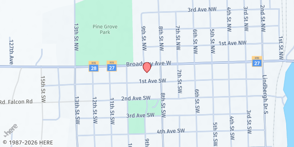 Map showing Bethel Lutheran Church at 901 Broadway W, Little Falls, MN