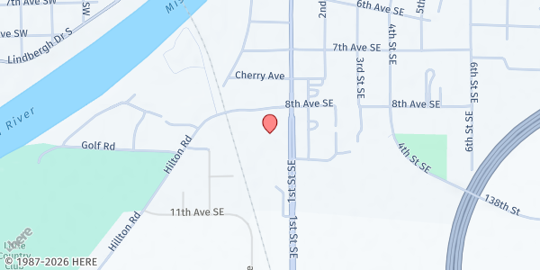 Map showing First United Church at 1000 1st St SE, Little Falls, MN