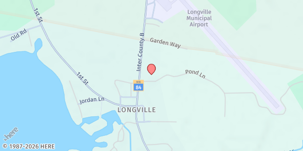 Map showing Longville Area Food Shelf at 5070 State Hwy. 84 NE, Longville, MN