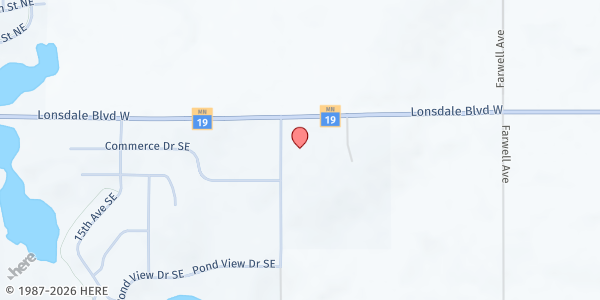 Map showing Lonsdale Area Food Shelf at 7525 Garfield Ave, Lonsdale, MN