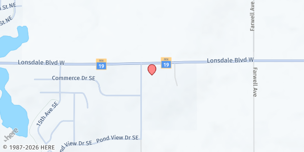 Map showing Lonsdale Area Food Shelf at 7525 Garfield Ave, Lonsdale, MN