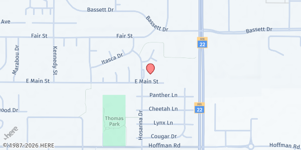 Map showing Hosanna Church at 105 Hosanna Dr, Mankato, MN