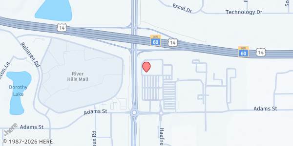 Map showing Mankato Farmer's Market at 1940 Adams Street, Mankato, MN