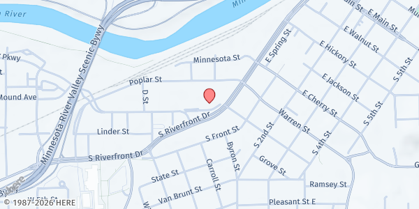 Map showing Salvation Army Mankato at 700 S Riverfront Dr, Mankato, MN