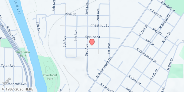 Map showing Salvation Army - Mankato at 324 Maxfield St, Mankato, MN