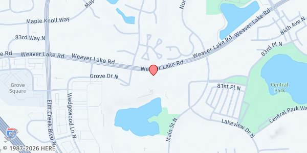 Map showing Maple Grove Community Center at 12951 Weaver Lake Rd, Maple Grove, MN