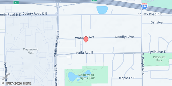 Map showing Salvation Army Lakewood at 2080 Woodlynn Ave, Maplewood, MN