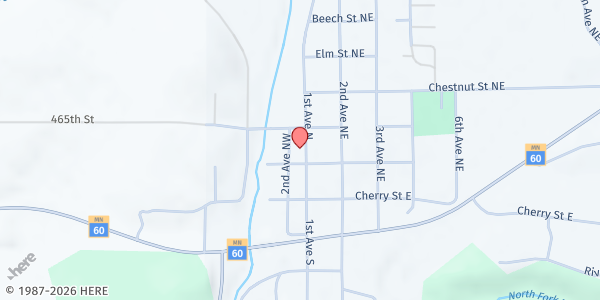 Map showing Mazeppa Area Food Shelf at 239 1st Avenue North, Mazeppa, MN