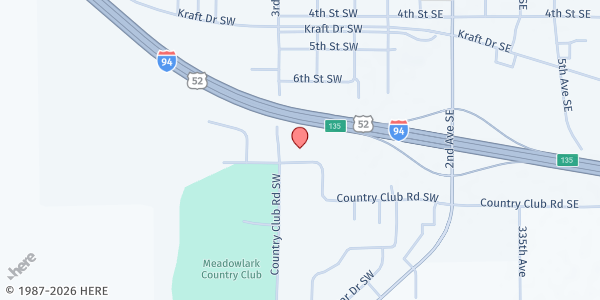 Map showing Melrose Area Food Shelf at 255 Country Club Rd, Melrose, MN