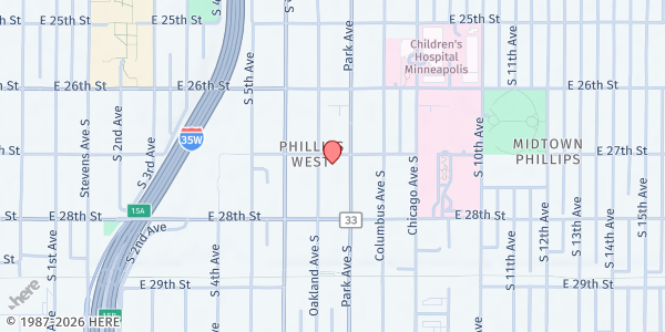 Map showing Ebenezer Park Apartments - High Rise at 2700 Park Ave, Minneapolis, MN
