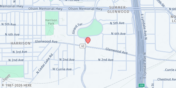 Map showing Glendale SDA at 1138 Glenwood Avenue, Minneapolis, MN
