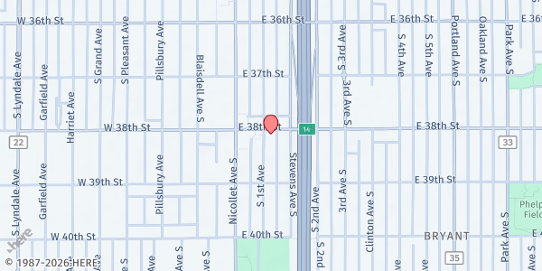 Map showing Macedonia Pop-up Mobile - 3801 1st Ave S at 3801 1st Ave S, Minneapolis, MN
