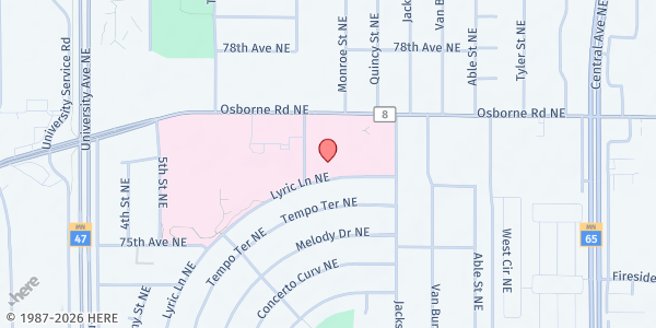 Map showing Meals on Wheels - Anoka County at 1200 Washington Avenue S, Minneapolis, MN