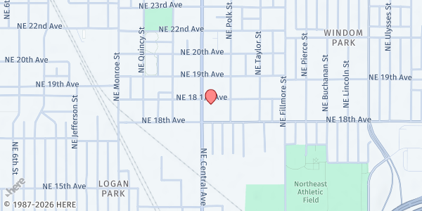 Map showing Mobile Market at Parker Skyview at 1815 Central Ave NE, Minneapolis, MN