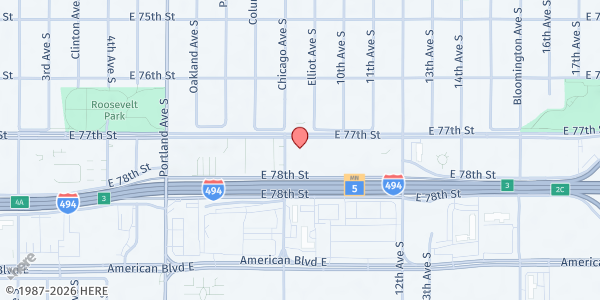 Map showing Richfield Towers at 7717 Chicago Avenue South, Minneapolis, MN