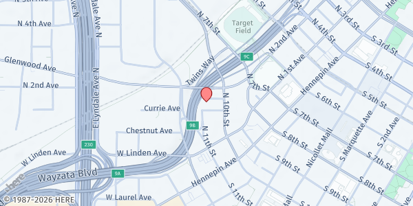 Map showing Salvation Army - Harbor Lights at 1010 Currie Avenue North, Minneapolis, MN