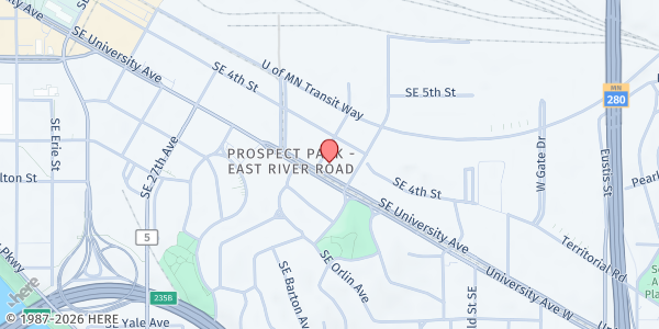 Map showing Teamsters Joint Council 32 Food Shelf at 3001 University Ave SE, Minneapolis, MN