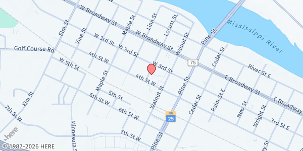 Map showing Monticello Help Center at 224 West 3rd Street, Monticello, MN