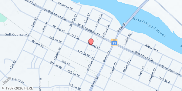 Map showing The People's Pantry-Food Pantry at 224 W 3rd St, Monticello, MN