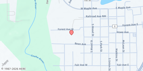 Map showing Dala House Apts. at 470 Bean Ave, Mora, MN