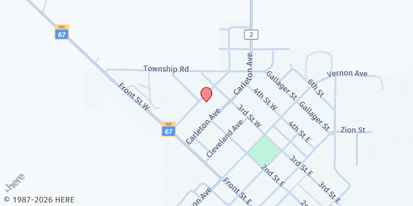 Map showing We Care Project - Morgan at 206 Fergus Ave, Morgan, MN