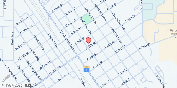 Map showing Morris Area Farmers Market at 102 East 6th Street, Morris, MN