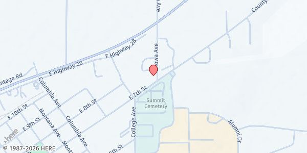 Map showing Stevens County Food Shelf at 701 Iowa Ave, Morris, MN