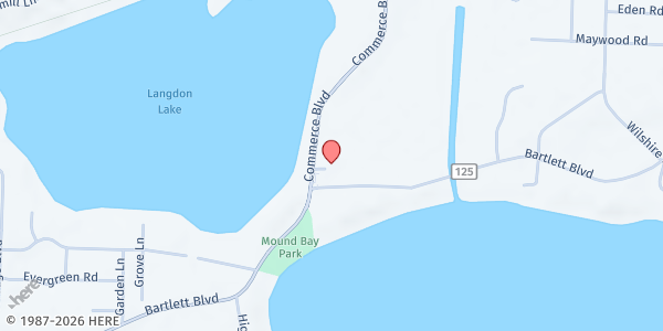 Map showing Sr. Community Srvcs-Long Lake/Orono at 2590 Commerce Blvd, Mound, MN