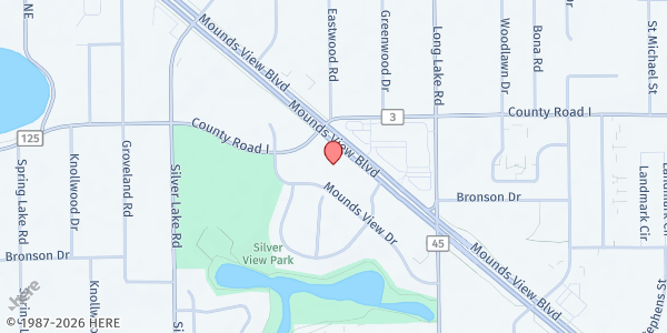Map showing Ralph Reeder Food Shelf at 2544 Mounds View Boulevard, New Brighton, MN