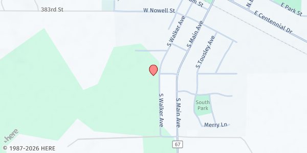 Map showing New York Mills Area Food Shelf at 400 S Walker Ave, New York Mills, MN