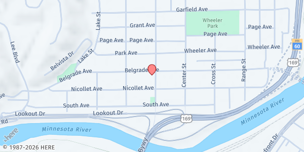 Map showing Belgrade Avenue United Methodist at 325 Sherman St, North Mankato, MN
