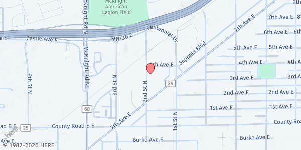 Map showing North St. Paul Area Food Shelf at 2266 2nd Street North, North Saint Paul, MN