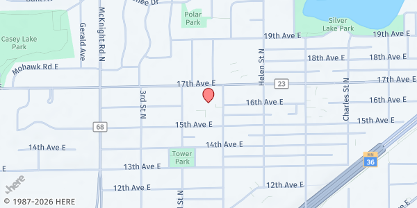 Map showing Penguin Market at 2400 17th Avenue East, North Saint Paul, MN