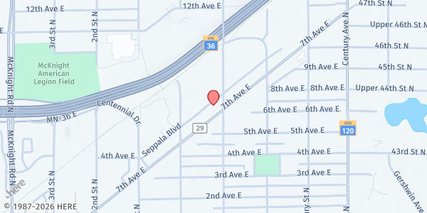 Map showing North Saint Paul Area Food Shelf at 2266 2nd Street North, North St. Paul, MN